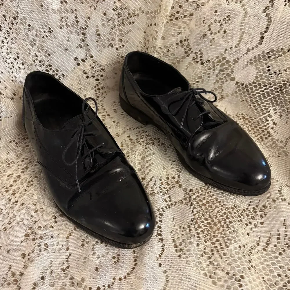 Dimitri Italy Men's US 8.5 Black Leather Oxfords Shoes
